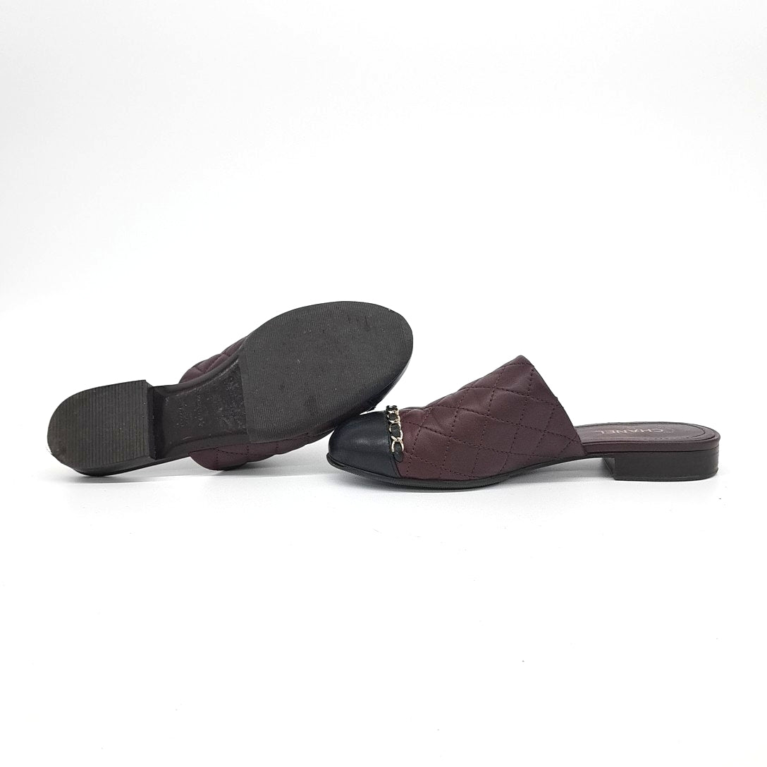 Chanel Mule – Leather – Burgundy