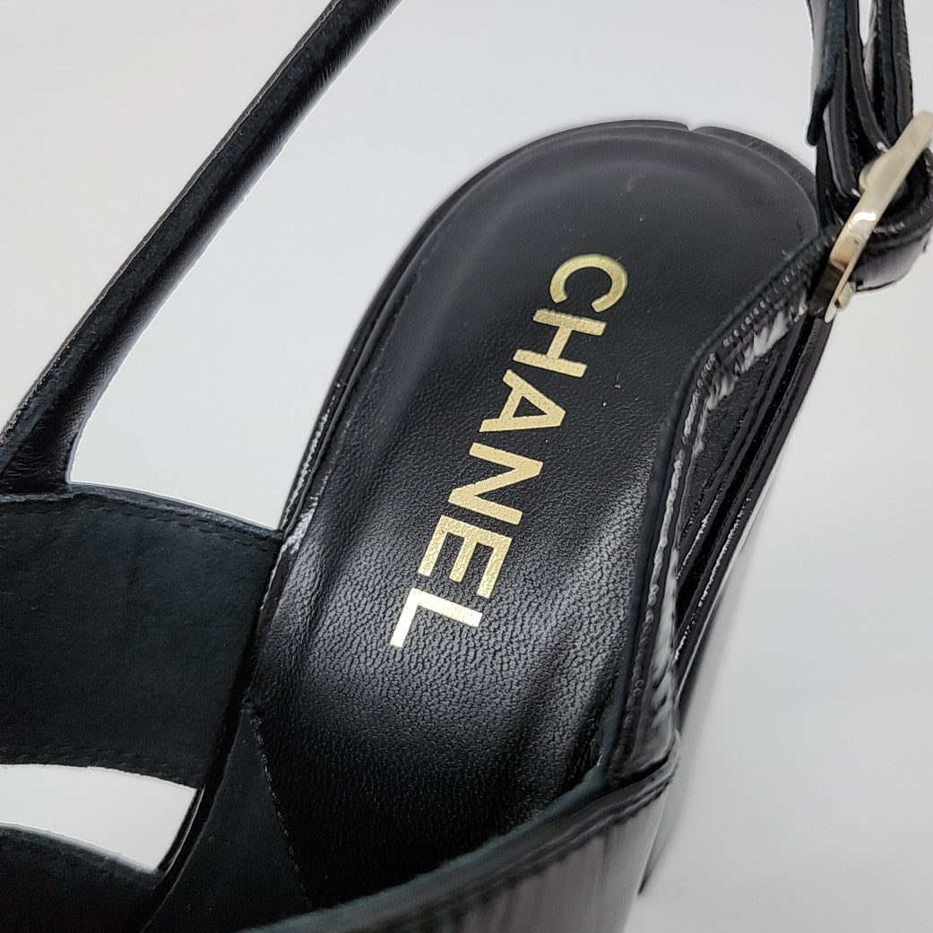 Chanel Open-Toe Sandals – Leather – Black