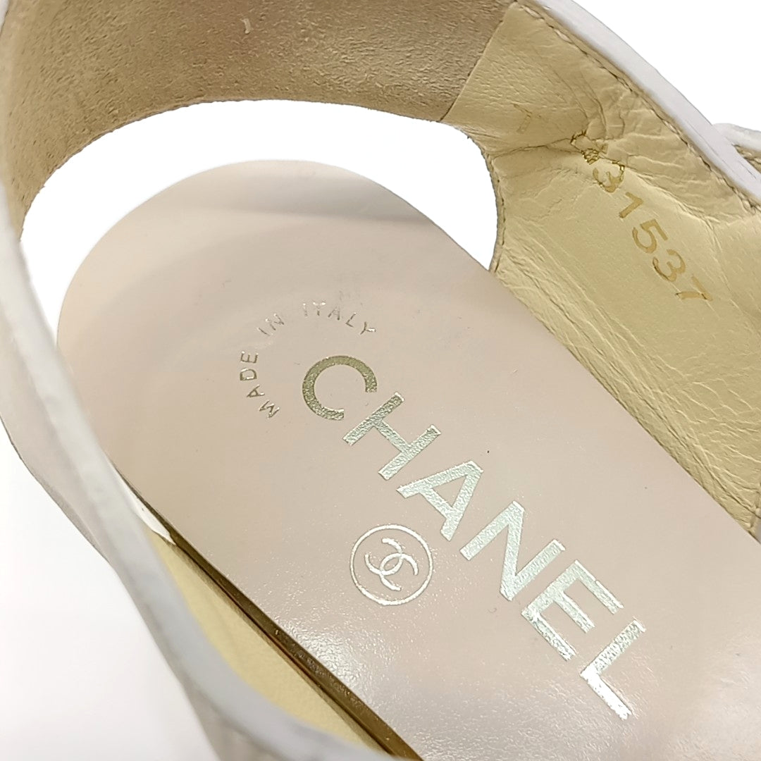 Chanel Chain Sandals – Calfskin Leather – Grey