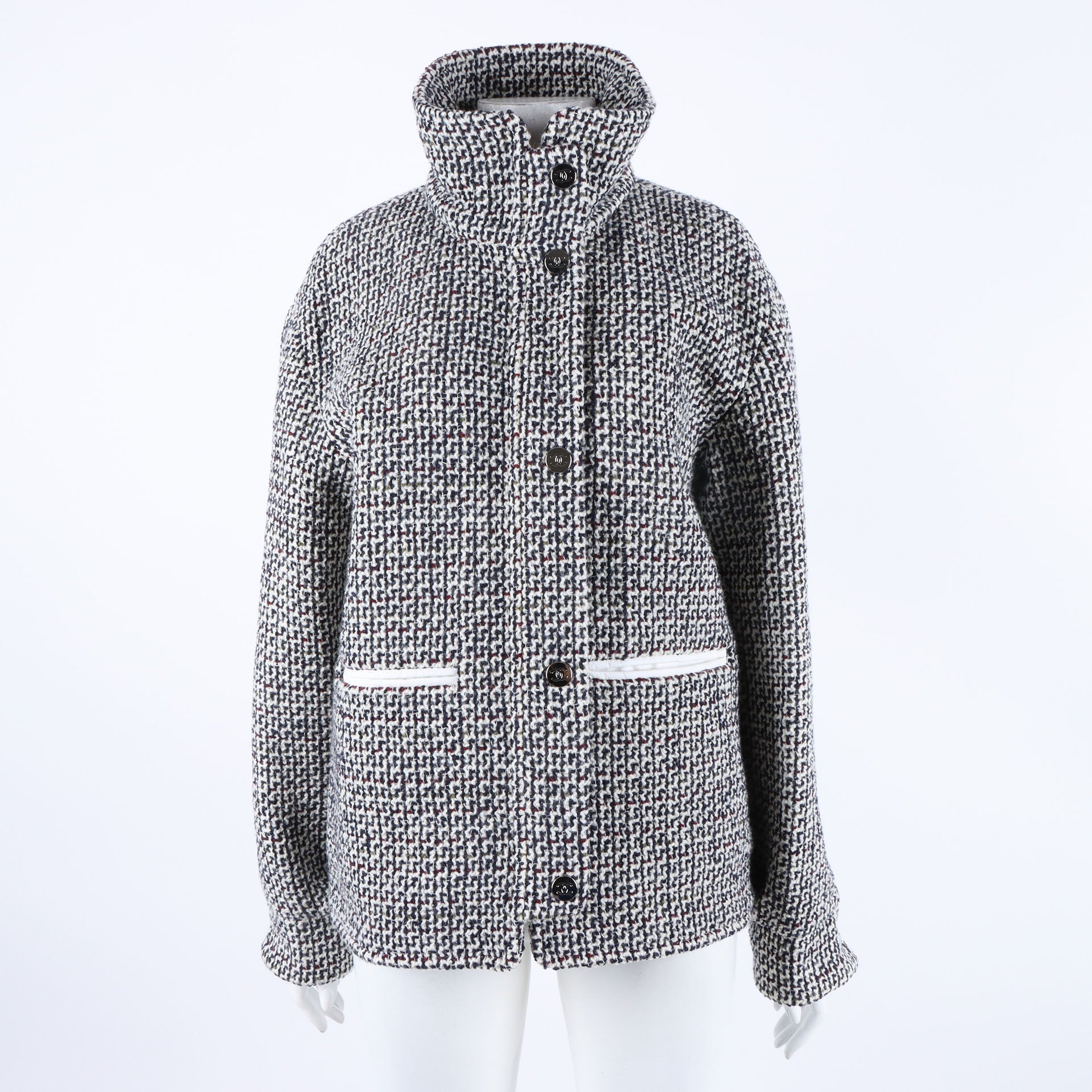 Chanel Reversible Zip-Up Jacket – Wool – Navy