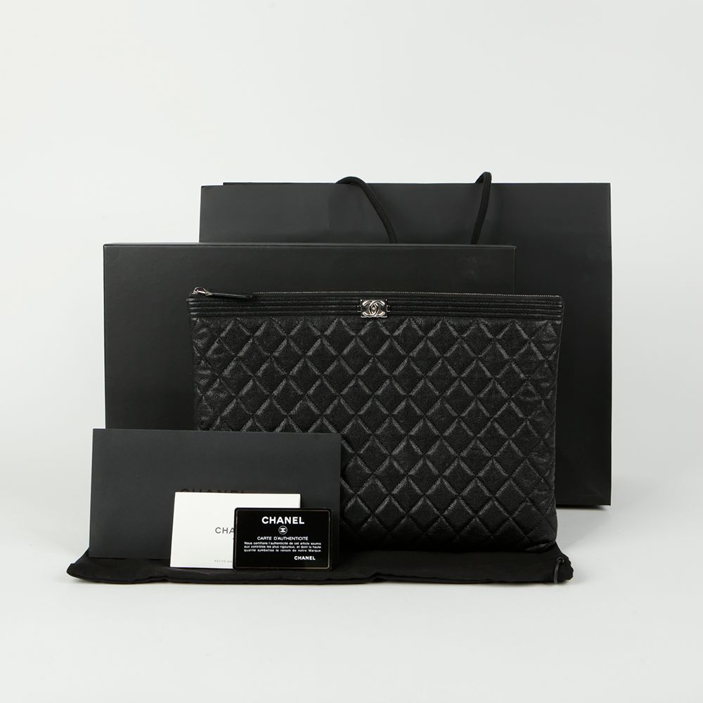 Chanel Boy – Caviar Leather – Black – Silver Hardware