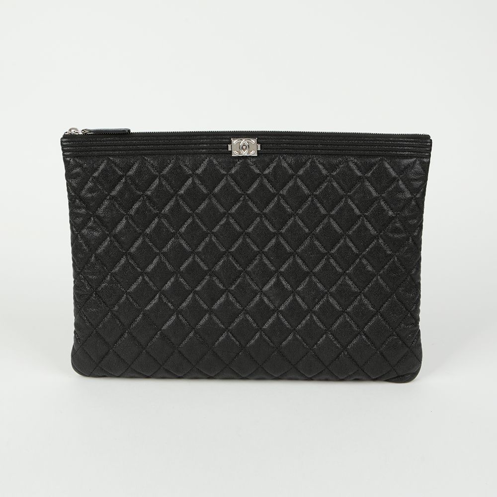 Chanel Boy – Caviar Leather – Black – Silver Hardware