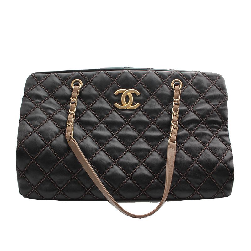 Chanel Shoulder Bag – Calfskin Leather – Black – Gold Hardware