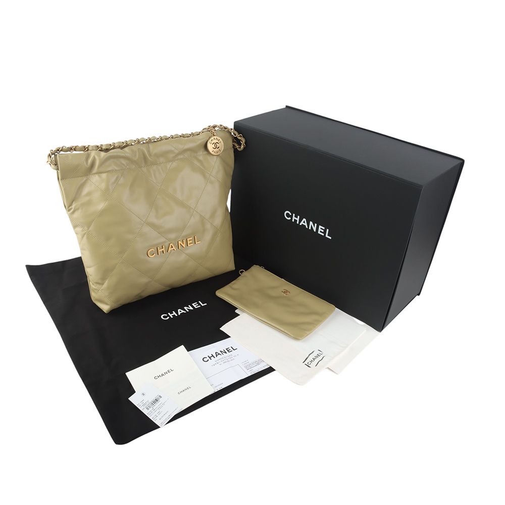 Chanel 22 – Calfskin Leather – White – Gold Hardware