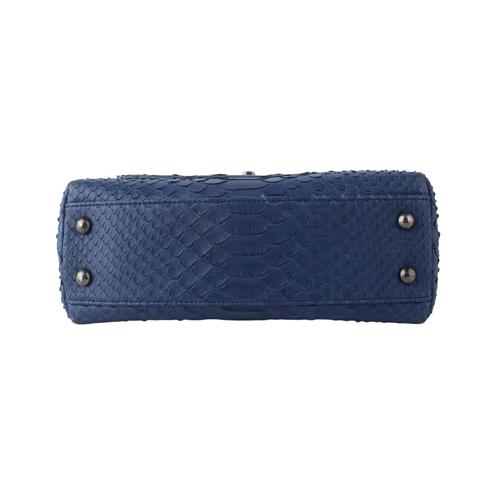 Chanel Coco Handle – Python Leather – Blue – Gold Hardware