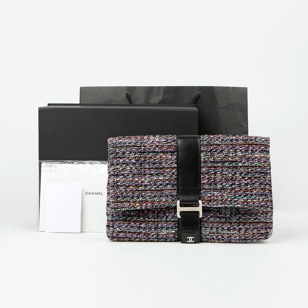 Chanel Flap Grip Clutch – Tweed – Multicolor