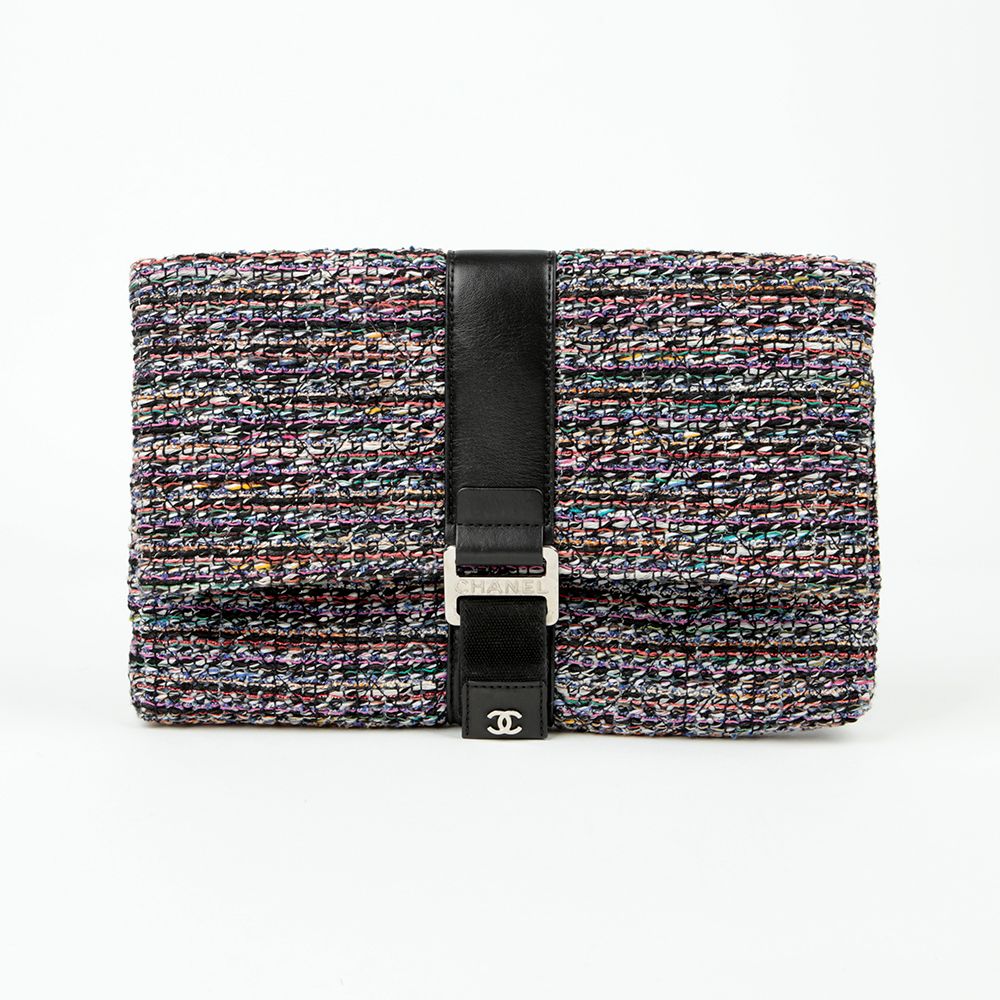 Chanel Flap Grip Clutch – Tweed – Multicolor