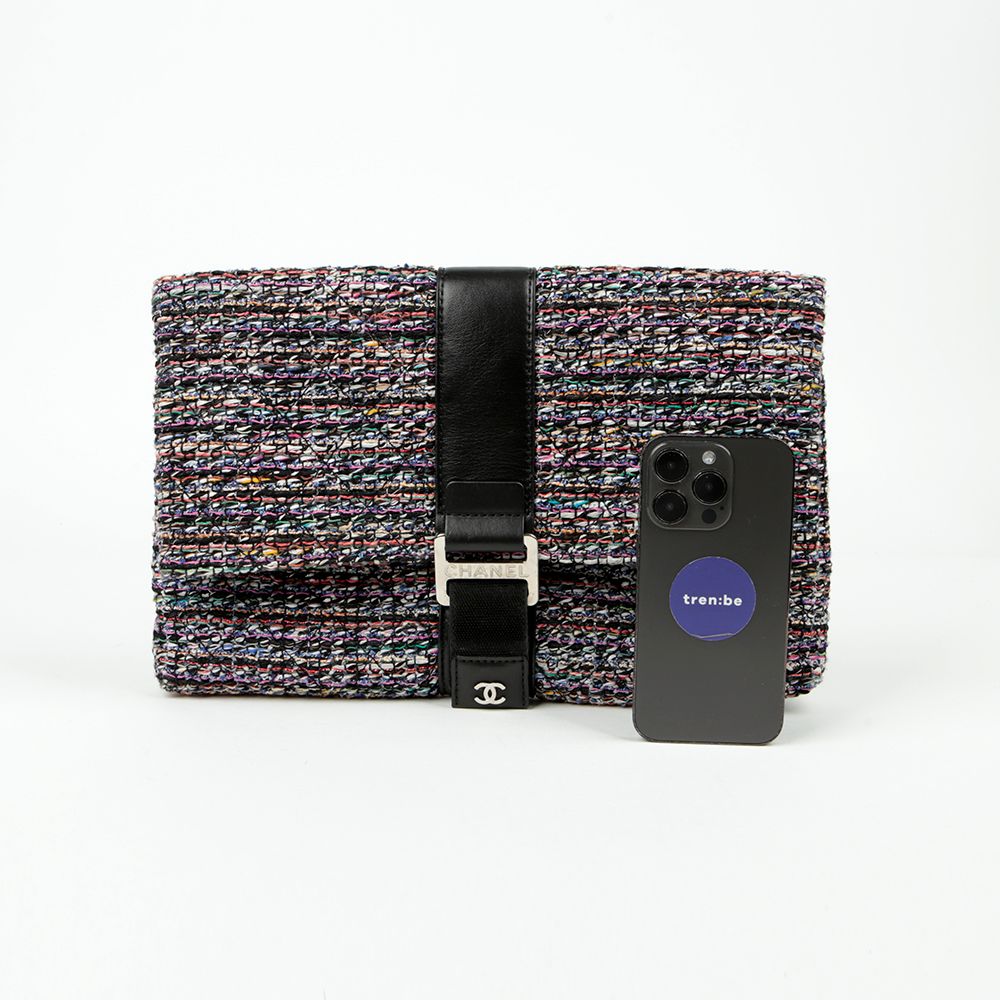 Chanel Flap Grip Clutch – Tweed – Multicolor