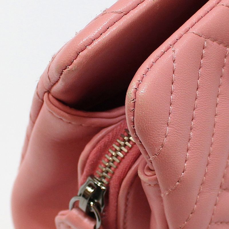 Chanel Shoulder Bag – Lambskin Leather – Pink – Silver Hardware