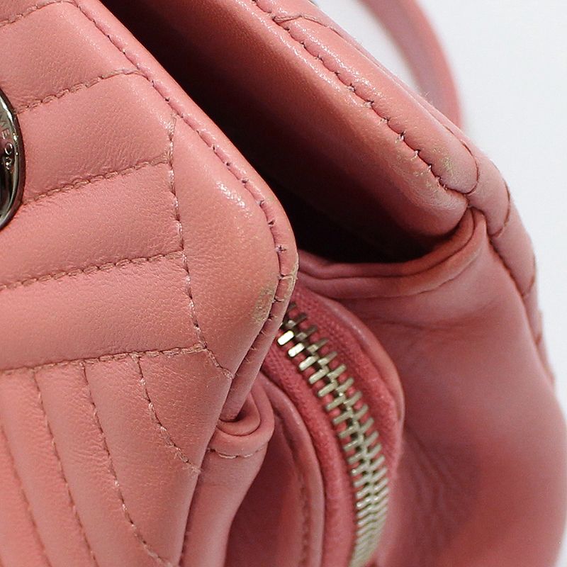 Chanel Shoulder Bag – Lambskin Leather – Pink – Silver Hardware