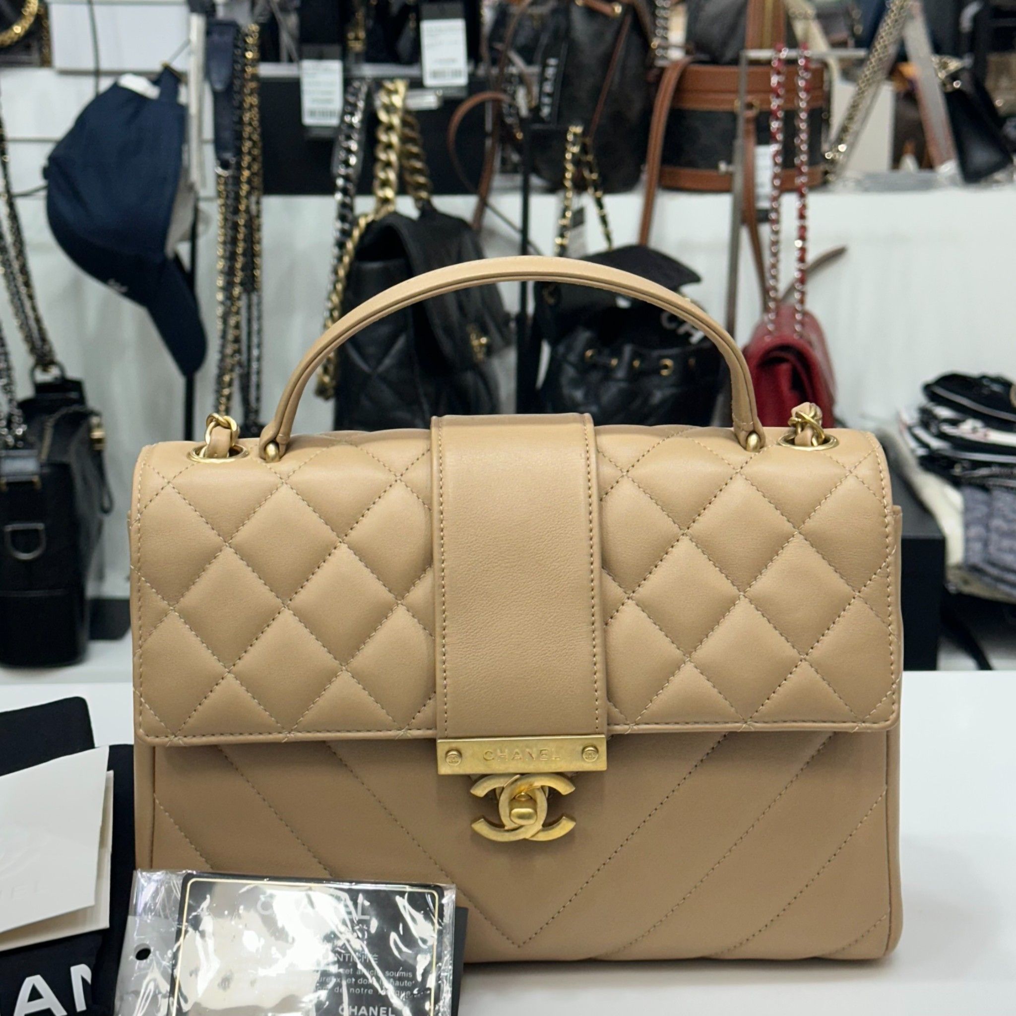 Chanel Top Handle Bag – Calfskin Leather