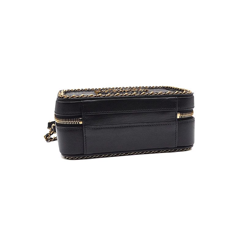 Chanel Cosmetic Around Chain Crossbody Bag – Caviar Leather – Black – Gold Hardware