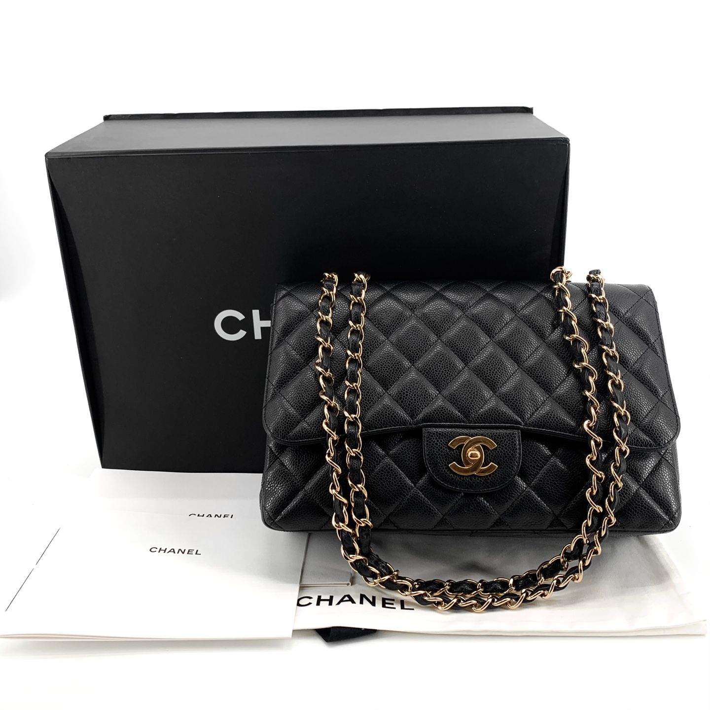 Chanel Classic Flap – Caviar Leather – Black – Gold Hardware