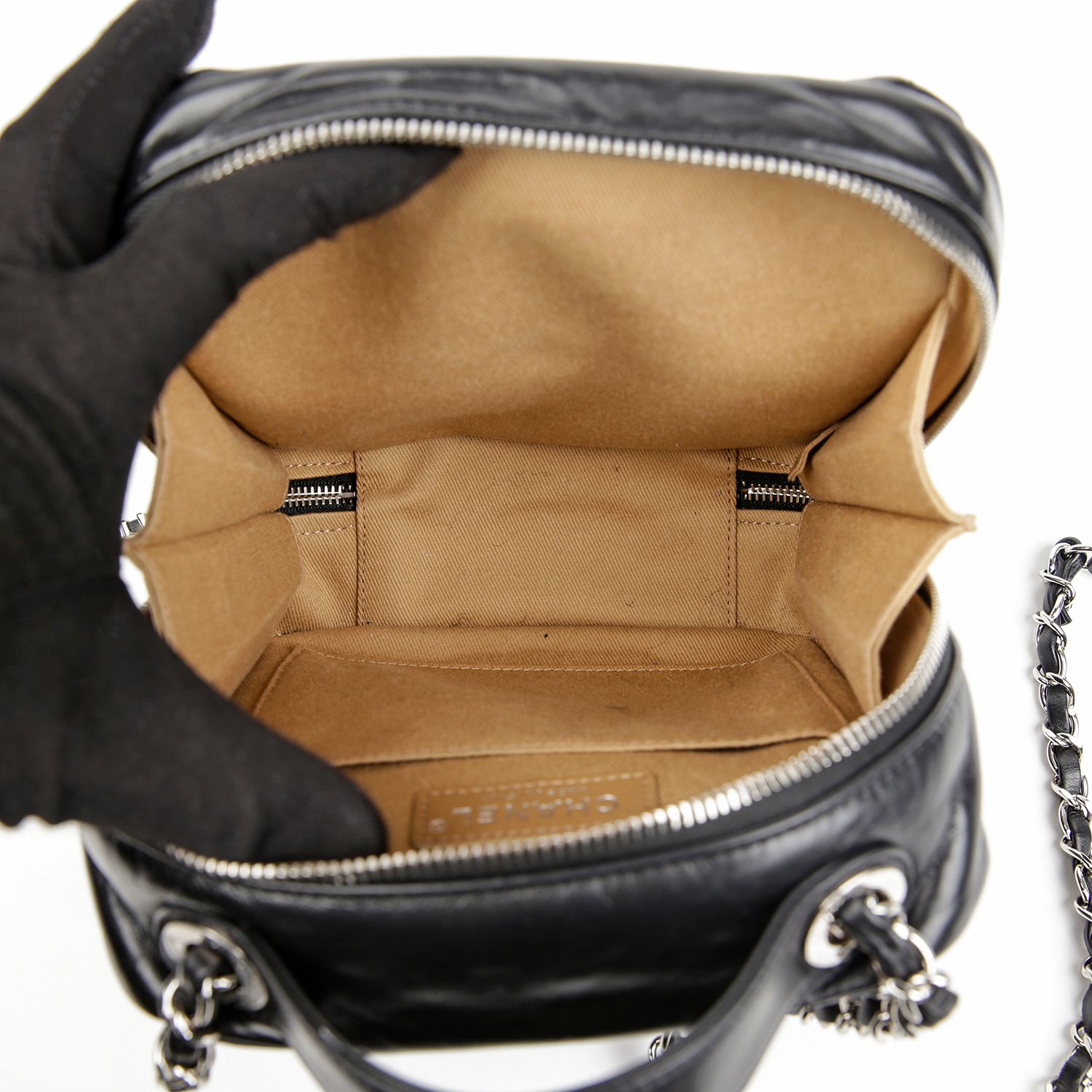 Chanel Camera Bag – Calfskin Leather – Black – Silver Hardware
