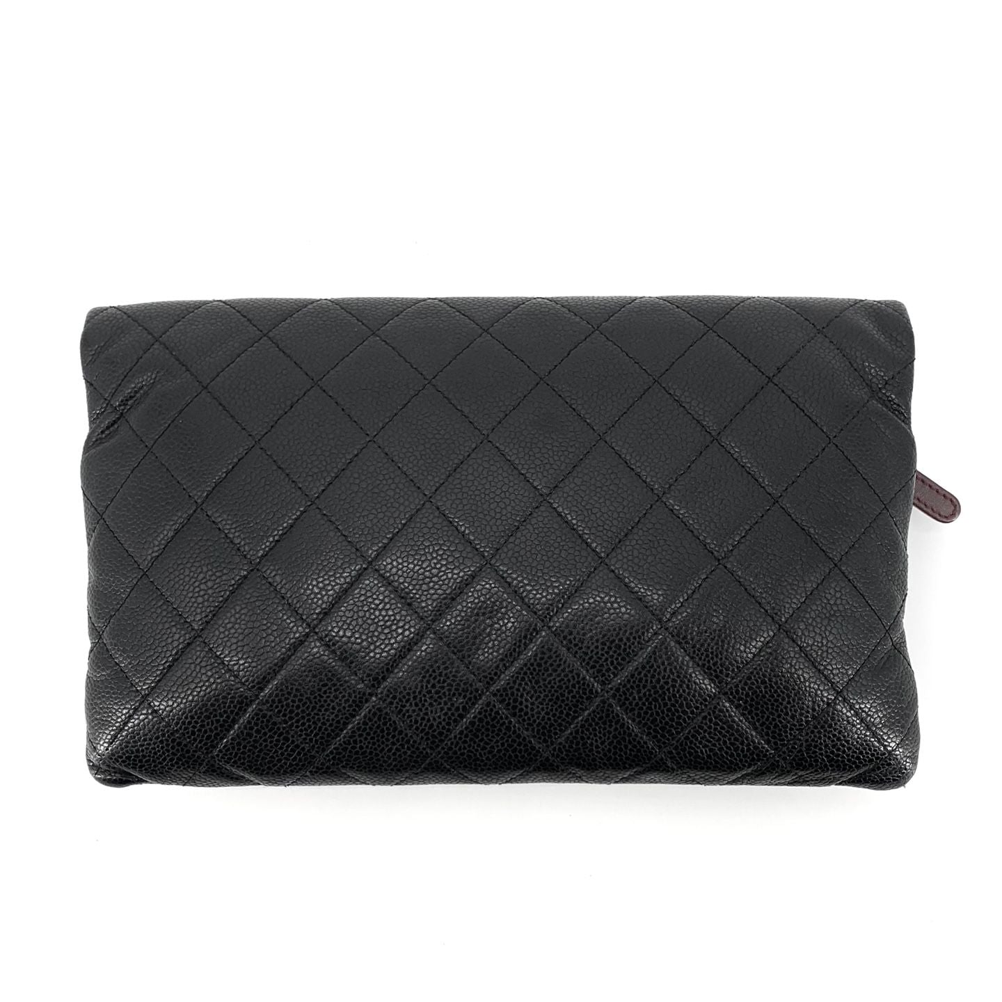 Caviar Silver Logo Folding Clutch