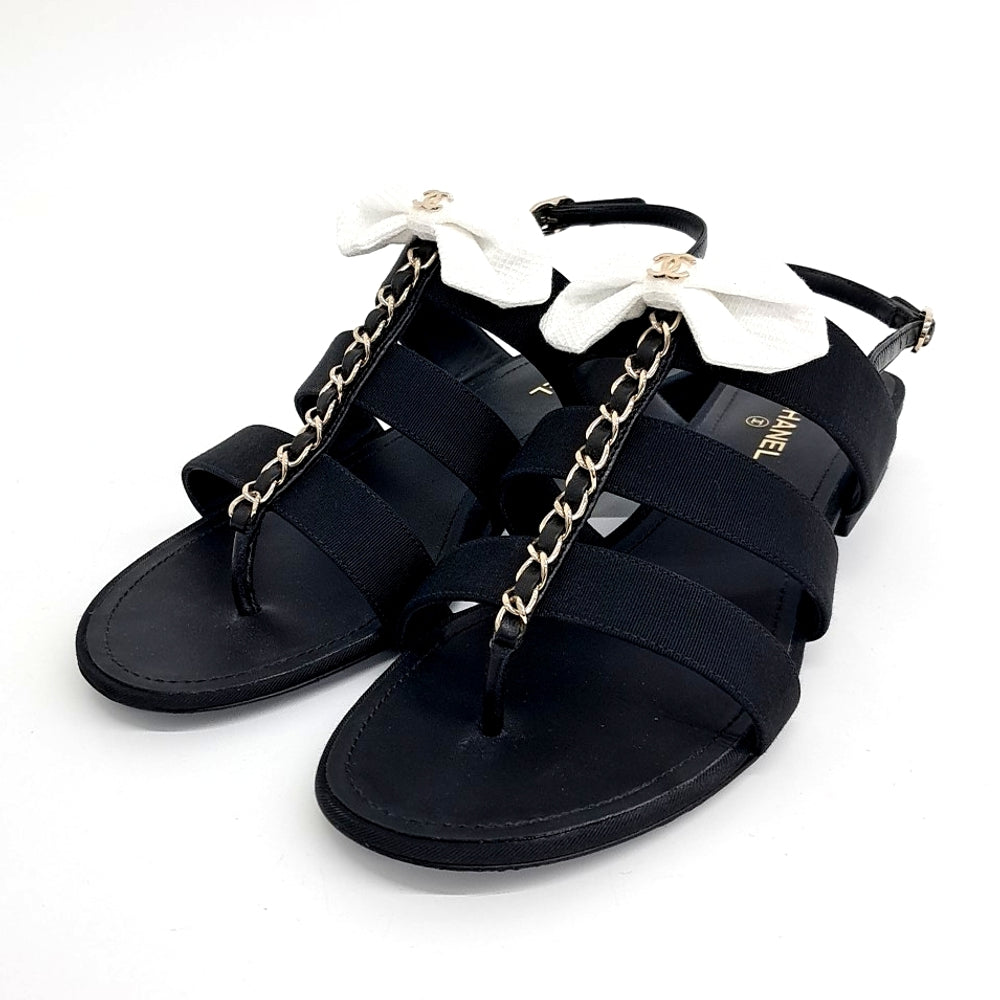 Chanel Sandals – Canvas – Black