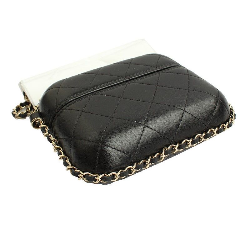 Chanel Crossbody Bag – Calfskin Leather – Black – Gold Hardware