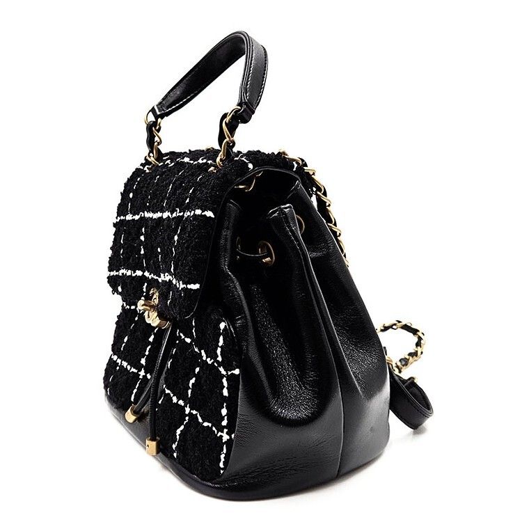 Chanel Backpack – Tweed – Black