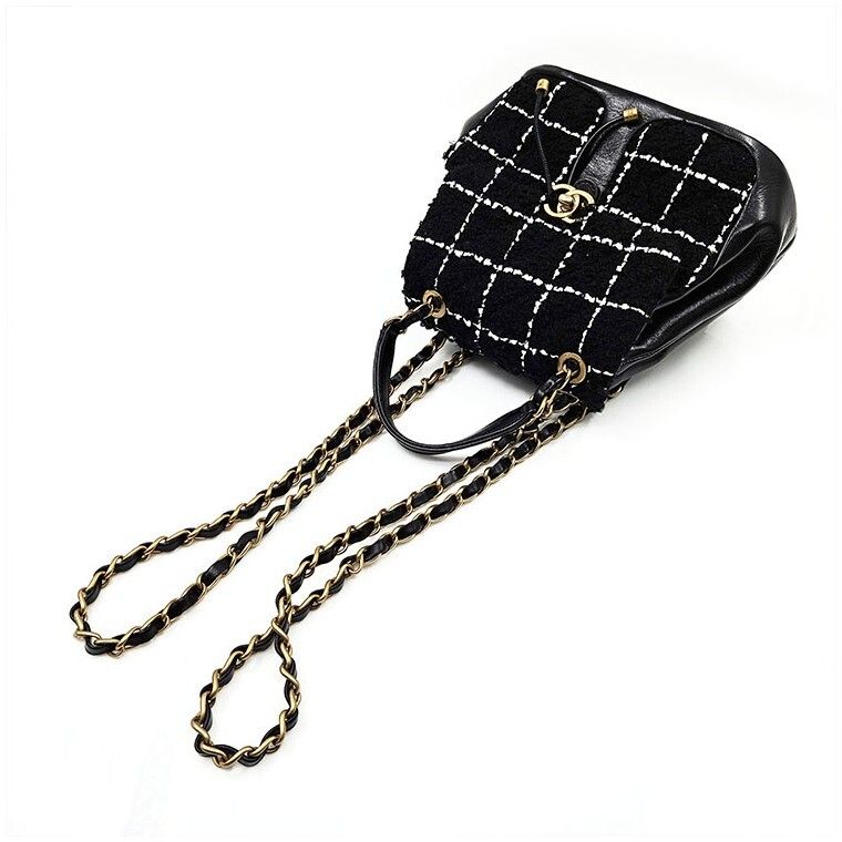 Chanel Backpack – Tweed – Black