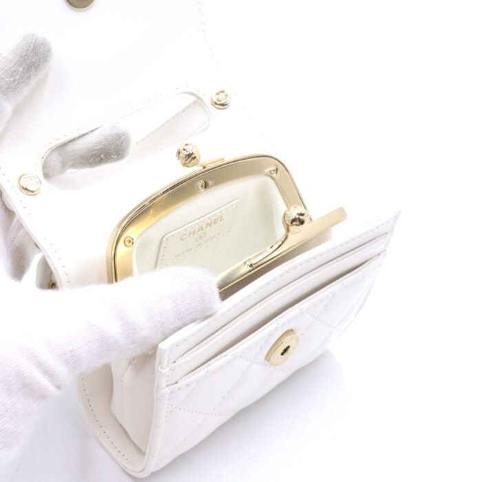 Chanel WOC mini – Lambskin Leather – White – Gold Hardware
