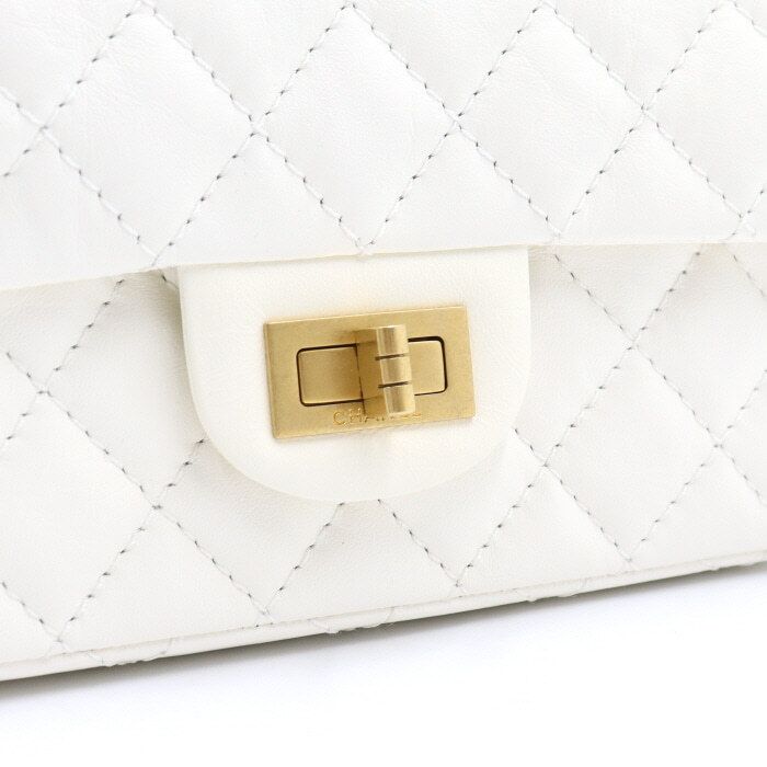 Chanel Shoulder Bag – Calfskin Leather – White – Gold Hardware