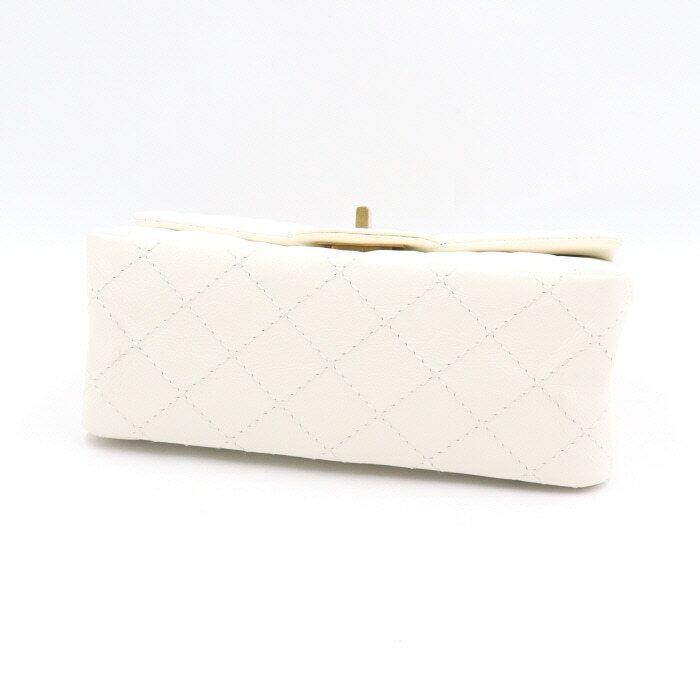 Chanel Shoulder Bag – Calfskin Leather – White – Gold Hardware