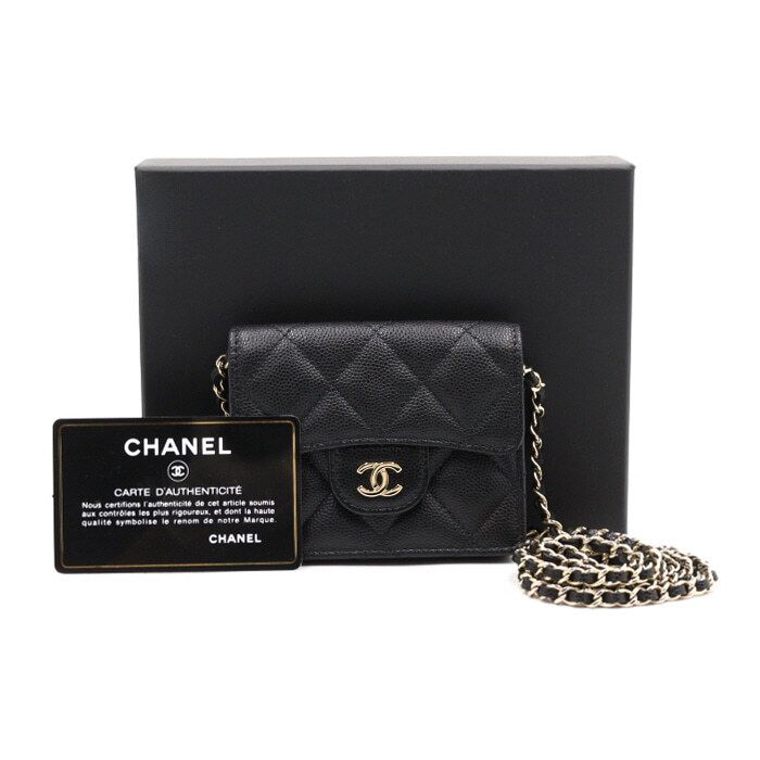 Chanel Accordion Card Holder – Caviar Leather – Black