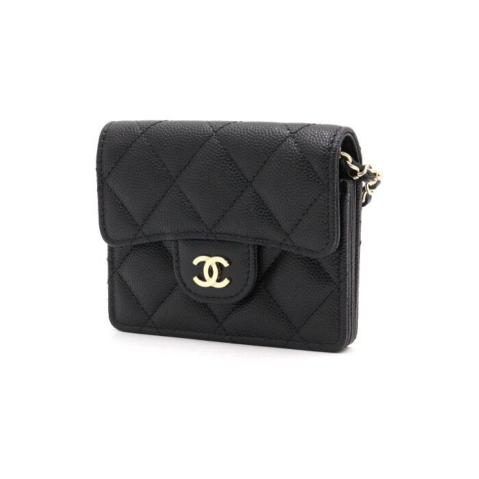 Chanel Accordion Card Holder – Caviar Leather – Black