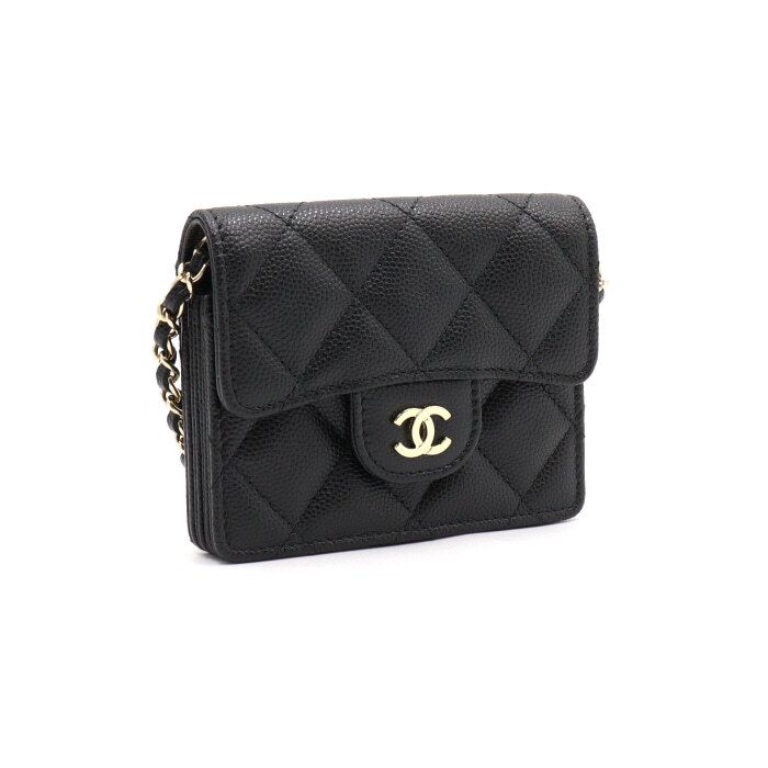 Chanel Accordion Card Holder – Caviar Leather – Black