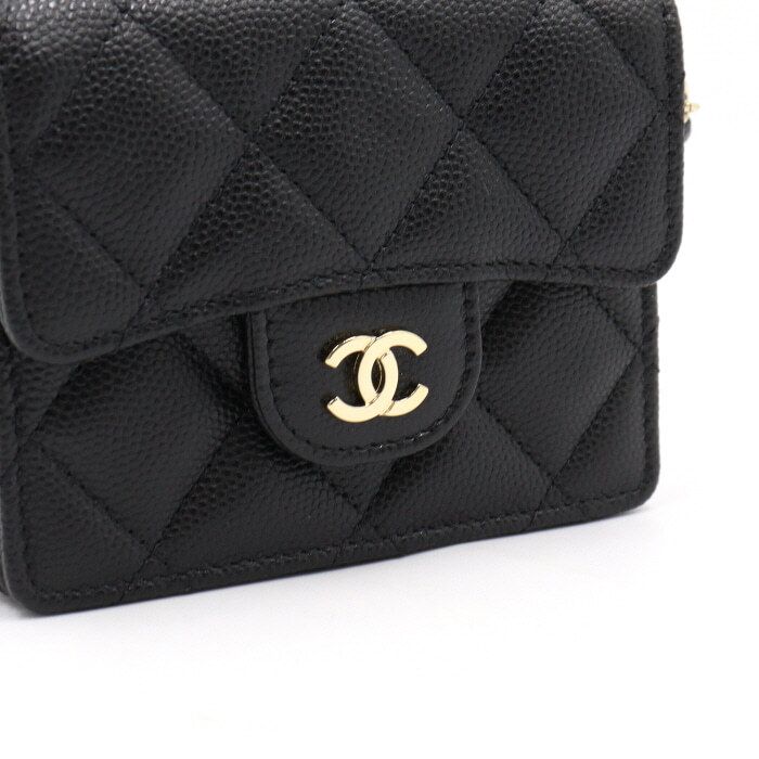 Chanel Accordion Card Holder – Caviar Leather – Black