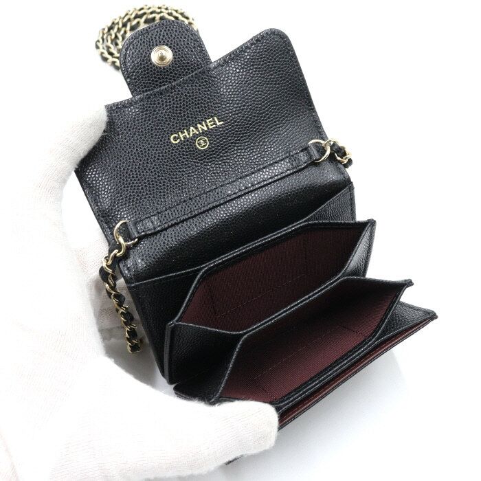 Chanel Accordion Card Holder – Caviar Leather – Black