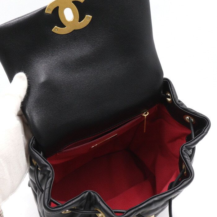 Chanel Backpack – Lambskin Leather – Black – Gold Hardware
