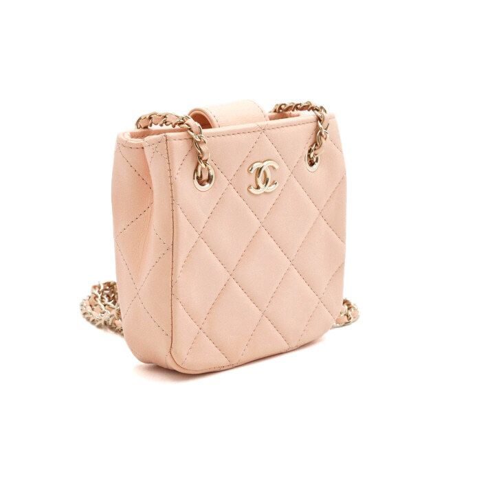 Chanel Shoulder Bag – Lambskin Leather – Pink – Champagne Gold Hardware