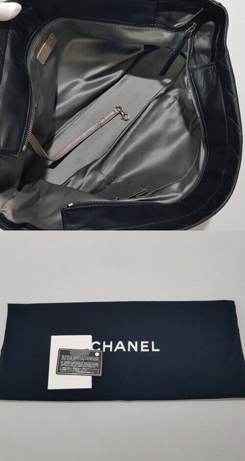 Chanel Shoulder Bag – Lambskin Leather – Grey Hardware