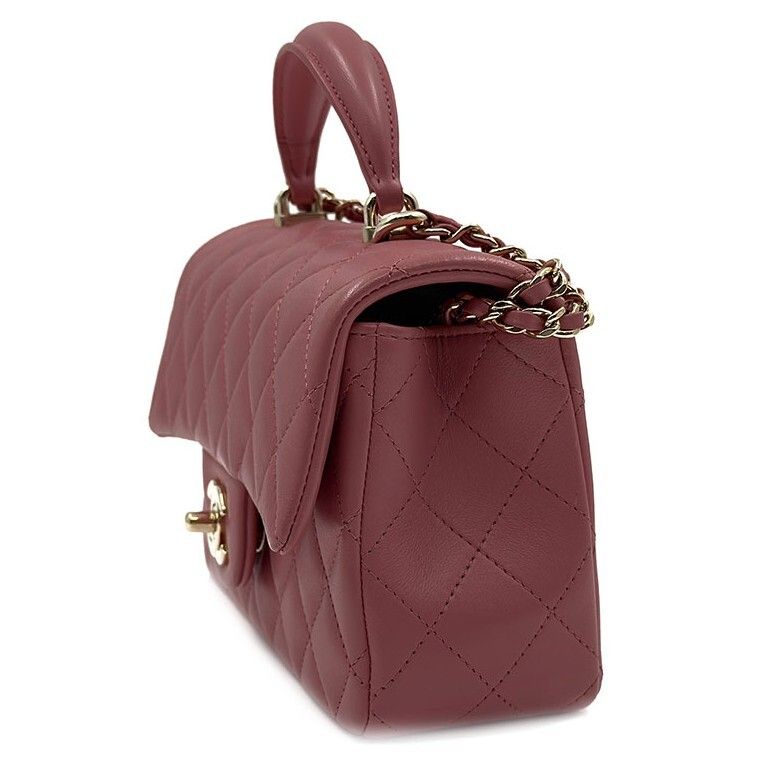 Chanel Top Handle Bag – Lambskin Leather – Pink – Gold Hardware