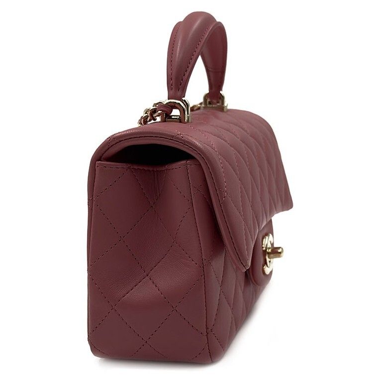 Chanel Top Handle Bag – Lambskin Leather – Pink – Gold Hardware