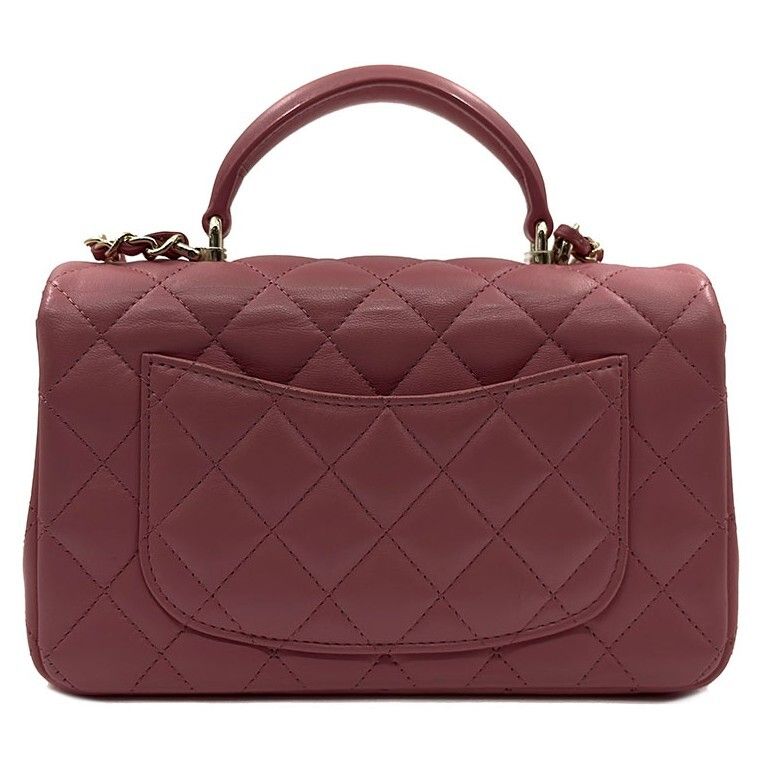 Chanel Top Handle Bag – Lambskin Leather – Pink – Gold Hardware