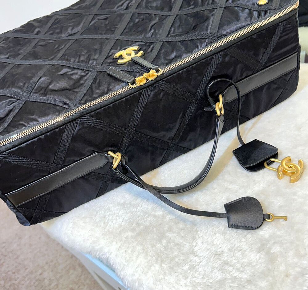 Chanel Travel Bag – Nylon – Black – Gold Hardware