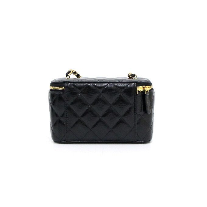 Chanel Vanity Case – Calfskin Leather – Black – Gold Hardware