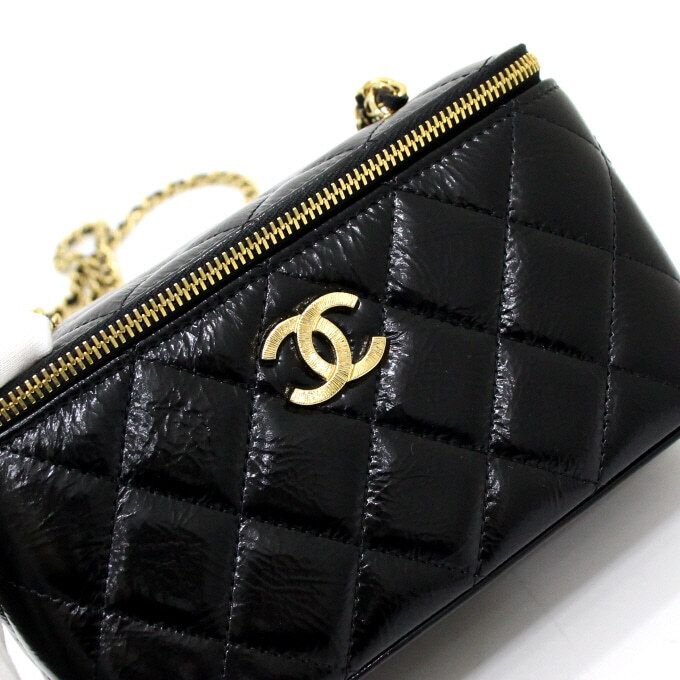 Chanel Vanity Case – Calfskin Leather – Black – Gold Hardware