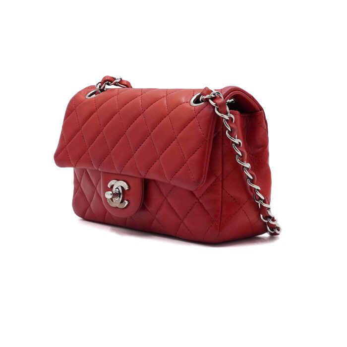 Chanel Classic Flap – Lambskin Leather – Red – Silver Hardware