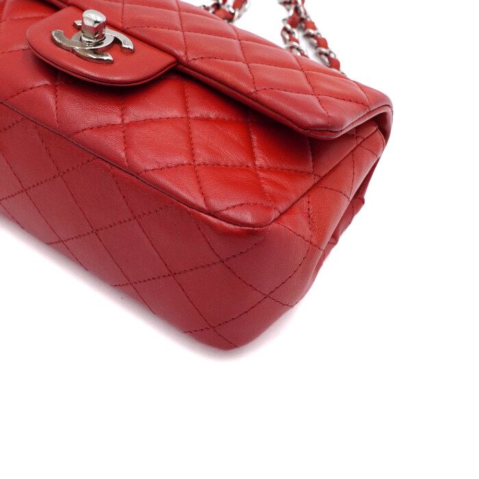 Chanel Classic Flap – Lambskin Leather – Red – Silver Hardware