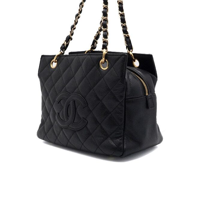 Chanel Petit Shoppping Tote – Caviar Leather – Black – Gold Hardware