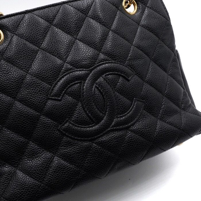 Chanel Petit Shoppping Tote – Caviar Leather – Black – Gold Hardware