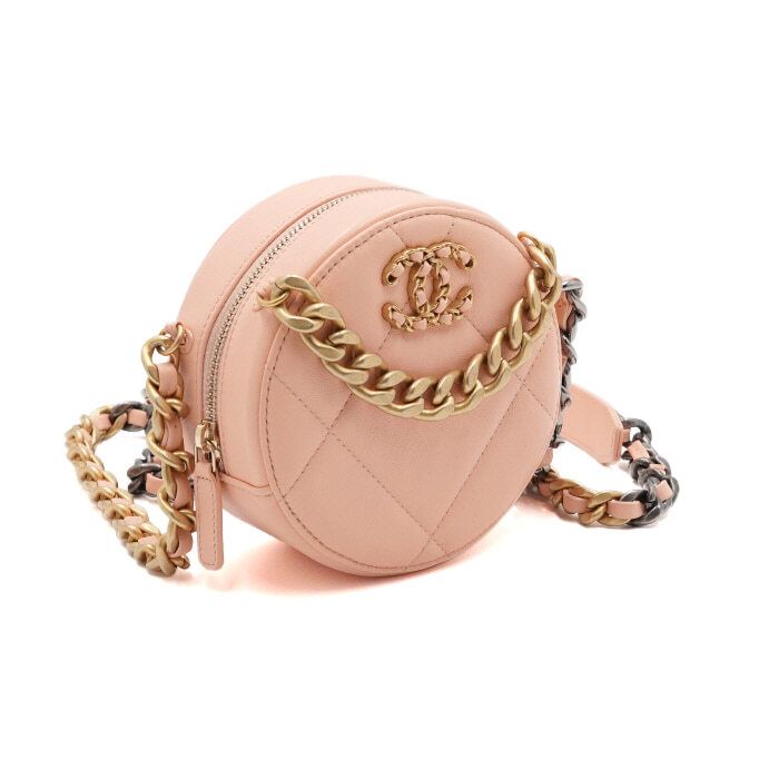 Chanel Tambourine Round Bag – Leather – Pink – Gold Hardware