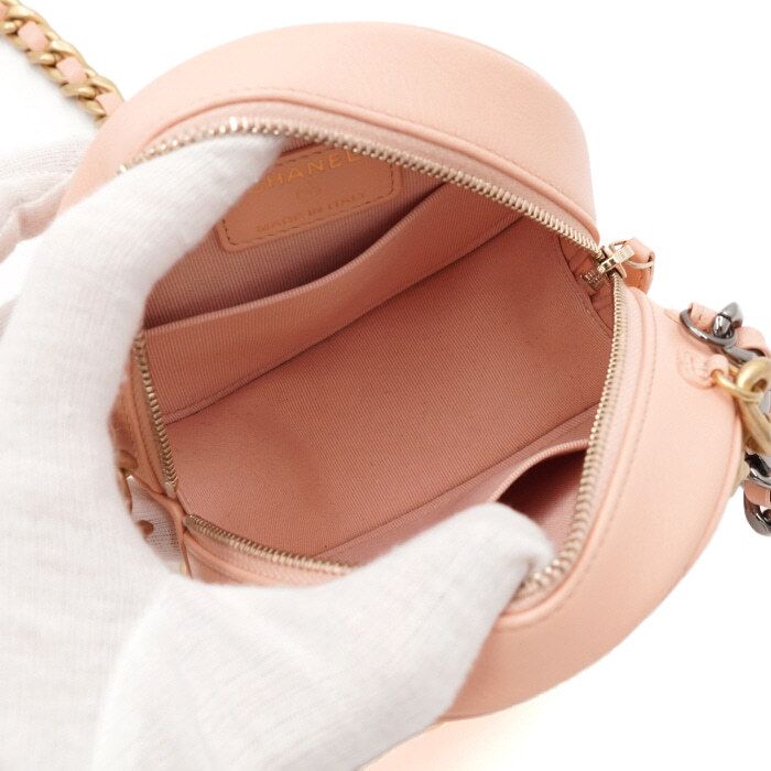 Chanel Tambourine Round Bag – Leather – Pink – Gold Hardware