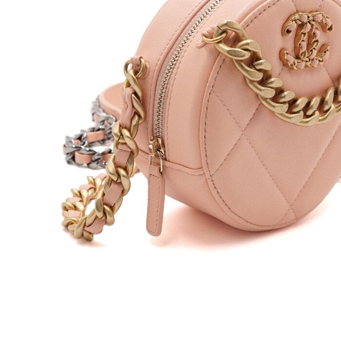 Chanel Tambourine Round Bag – Leather – Pink – Gold Hardware