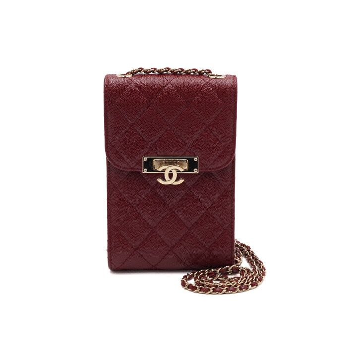 Chanel Crossbody Bag – Caviar Leather – Red – Gold Hardware