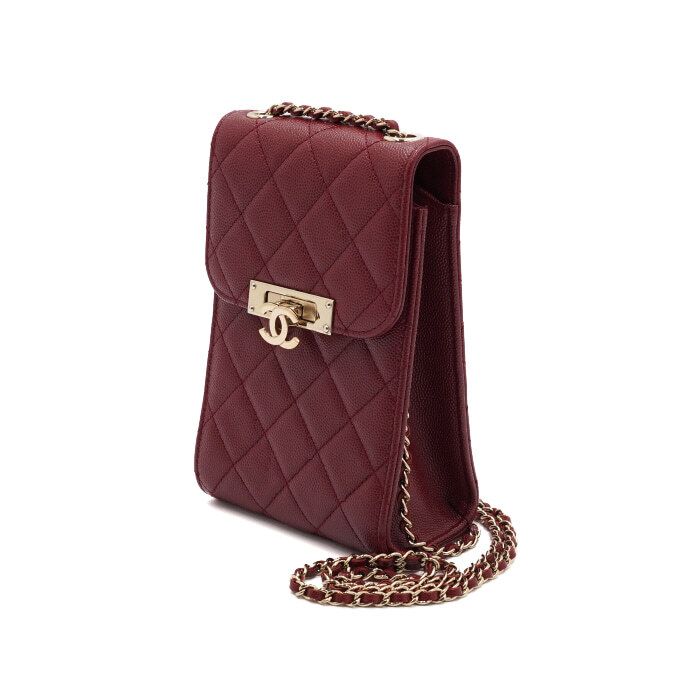 Chanel Crossbody Bag – Caviar Leather – Red – Gold Hardware
