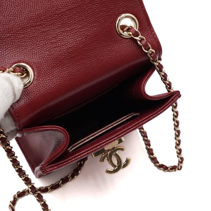 Chanel Crossbody Bag – Caviar Leather – Red – Gold Hardware